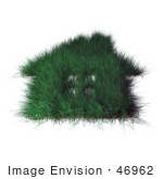 #46962 Royalty-Free (Rf) Illustration Of A 3d Grassy Green House With Windows - Version 1