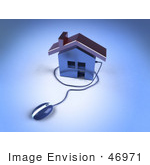 #46971 Royalty-Free (Rf) Illustration Of A 3d Home Icon With A Computer Mouse - Version 2