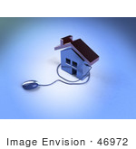 #46972 Royalty-Free (Rf) Illustration Of A 3d Home Icon With A Computer Mouse - Version 3