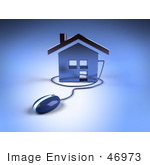 #46973 Royalty-Free (Rf) Illustration Of A 3d Home Icon With A Computer Mouse - Version 1