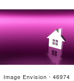 #46974 Royalty-Free (Rf) Illustration Of A 3d White House On A Textured Pink Background