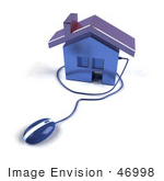 #46998 Royalty-Free (Rf) Illustration Of A 3d House Icon With A Computer Mouse - Version 6