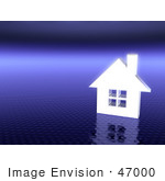 #47000 Royalty-Free (Rf) Illustration Of A 3d White House On A Textured Purple Background - Version 1