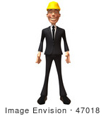 #47018 Royalty-Free (Rf) Illustration Of A 3d Contractor Mascot Standing And Facing Front