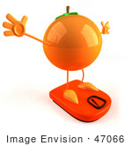#47066 Royalty-Free (Rf) Illustration Of A 3d Naval Orange Mascot On A Scale