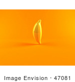 #47081 Royalty-Free (Rf) Illustration Of A 3d Shiny Yellow Banana - Version 2