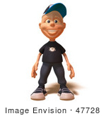 #47728 Royalty-Free (Rf) Illustration Of A 3d White Boy Facing Front