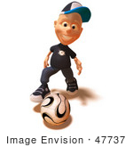 #47737 Royalty-Free (Rf) Illustration Of A 3d White Boy Playing Soccer - Version 1
