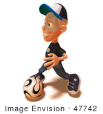 #47742 Royalty-Free (Rf) Illustration Of A 3d White Boy Playing Soccer - Version 2