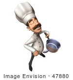 #47880 Royalty-Free (Rf) Illustration Of A 3d Gourmet Chef Mascot Carrying A Pot - Version 5