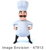 #47913 Royalty-Free (Rf) Illustration Of A 3d Head Chef Mascot Standing And Facing Front
