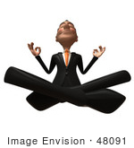 #48091 Royalty-Free (Rf) Illustration Of A 3d White Collar Businessman Mascot Meditating - Version 4