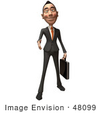 #48099 Royalty-Free (Rf) Illustration Of A 3d White Collar Businessman Mascot Holding His Hand Out To Shake - Version 1