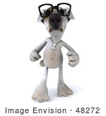 #48272 Royalty-Free (Rf) Illustration Of A 3d Jack Russell Terrier Dog Mascot Wearing Glasses And Walking Forward