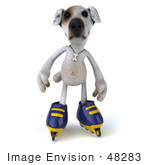 #48283 Royalty-Free (Rf) Illustration Of A 3d Jack Russell Terrier Dog Mascot Roller Blading - Pose 2