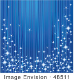 #48511 Clip Art Illustration Of A Blue Lined Xmas Background With Sparkly Lights by pushkin