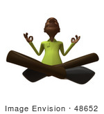 #48652 Royalty-Free (Rf) Illustration Of A 3d Black Man Mascot Meditating - Version 4