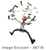 #48718 Royalty-Free (Rf) Illustration Of A 3d White Male Doctor Mascot Throwing Money - Version 3