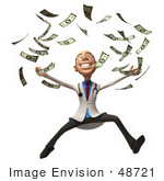 #48721 Royalty-Free (Rf) Illustration Of A 3d White Male Doctor Mascot Throwing Money - Version 2