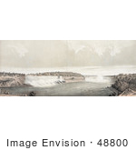 #48800 Royalty-Free Stock Illustration Of Three Men On Shore Viewing Niagara Falls