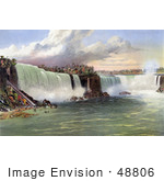#48806 Royalty-Free Stock Illustration Of The Beach And Incline Railway At Niagara Falls