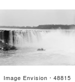 #48815 Royalty-Free Stock Photo Of A Steamboat In The Mist At The Bottom Of Horseshoe Falls Niagara Falls