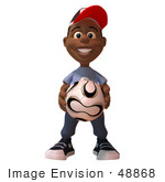 #48868 Royalty-Free (Rf) Illustration Of A 3d Black Boy Holding A Soccer Ball