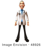 #48926 Royalty-Free (Rf) Illustration Of A 3d White Male Doctor Standing And Facing Front