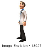 #48927 Royalty-Free (Rf) Illustration Of A 3d White Male Doctor Standing And Facing Left