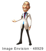#48929 Royalty-Free (Rf) Illustration Of A 3d White Male Doctor Presenting