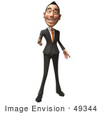 #49344 Royalty-Free (Rf) Illustration Of A 3d Asian Businessman Pointing His Fingers Like A Gun - Version 1