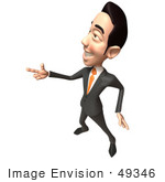 #49346 Royalty-Free (Rf) Illustration Of A 3d Asian Businessman Pointing His Fingers Like A Gun - Version 5