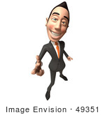 #49351 Royalty-Free (Rf) Illustration Of A 3d Asian Businessman Pointing His Fingers Like A Gun - Version 4