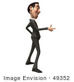 #49352 Royalty-Free (Rf) Illustration Of A 3d Asian Businessman Pointing His Fingers Like A Gun - Version 3