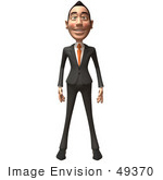 #49370 Royalty-Free (Rf) Illustration Of A 3d Asian Businessman Standing And Facing Front