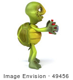 #49456 Royalty-Free (Rf) Illustration Of A 3d Green Turtle Mascot Taking Pictures - Version 3