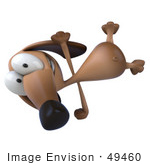 #49460 Royalty-Free (Rf) Illustration Of A 3d Brown Wiener Dog Mascot Doing A Hand Stand - Version 1