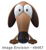 #49467 Royalty-Free (Rf) Illustration Of A 3d Brown Wiener Dog Mascot With Big Eyes