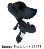 #49473 Royalty-Free (Rf) Illustration Of A 3d Black Labrador Mascot Giving The Thumbs Up - Pose 4