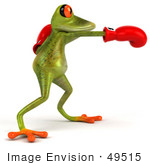 #49515 Royalty-Free (RF) Illustration Of A 3d Red Eyed Poison Dart Frog Wearing Boxing Gloves - Pose 2 by Julos