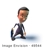 #49544 Royalty-Free (Rf) Illustration Of A 3d Businessman Mascot Pouting - Version 5