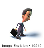 #49545 Royalty-Free (Rf) Illustration Of A 3d Businessman Mascot Pouting - Version 4