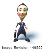 #49555 Royalty-Free (Rf) Illustration Of A 3d Businessman Mascot Reaching Out To Shake Hands - Version 4