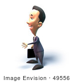 #49556 Royalty-Free (Rf) Illustration Of A 3d Businessman Mascot Reaching Out To Shake Hands - Version 6