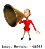 #49563 Royalty-Free (Rf) Illustration Of A 3d White Man Using A Megaphone - Version 2