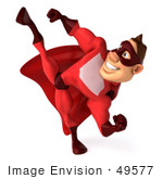 #49577 Royalty-Free (Rf) Illustration Of A 3d Red Superhero Kicking High