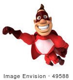 #49588 Royalty-Free (Rf) Illustration Of A 3d Red Superhero Flying - Pose 3