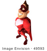 #49593 Royalty-Free (Rf) Illustration Of A 3d Red Superhero Standing - Pose 4