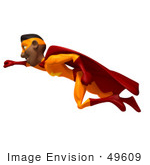 #49609 Royalty-Free (Rf) Illustration Of A 3d Black Superhero Flying - Version 1