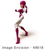 #49618 Royalty-Free (Rf) Illustration Of A 3d Superwoman Fighting - Version 2